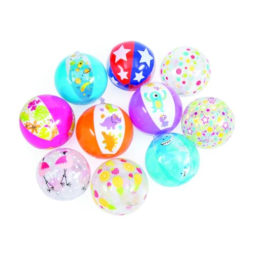 Fun Express Mini Beach Balls Bulk Set 50 Pack 5 Inch Inflatable Pool Toys for Kids Ages 48 Colorful Beach Games for Pool Party Decorations Summer Birthday Favors Outdoor Water Play Activities - Image 1
