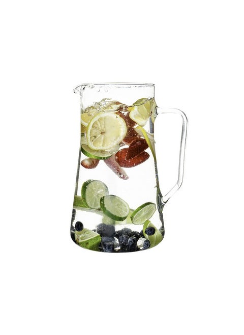 Simax Large Glass Pitcher With Spout, 2.5 Qt Glass Pitchers With Handle, Borosilicate Glass Sangria Pitcher, Big Water Pitcher Glass, Angled Cylinder Design Sangria Pitchers, 80 Oz Cocktail Pitcher