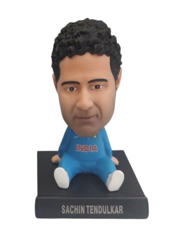 Mayatra's Premium Action Figure Bobblehead with Mobile Stand for Car Dashboard, Office & Home Decor (Blue-Cricketer)