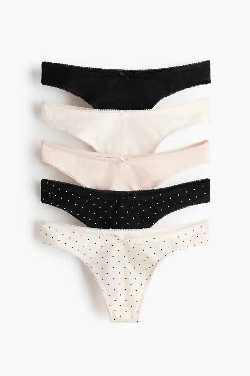 H&M 5-pack cotton thong briefs