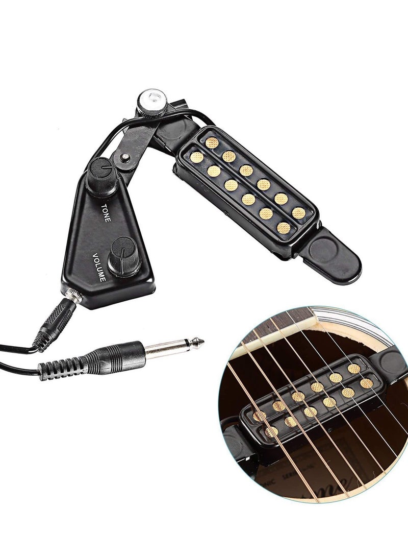 Generic 12 SoundHole Guitar Pickup Acoustic Electric Transducer for Acoustic Guitar Magnetic Preamp  - Image 1