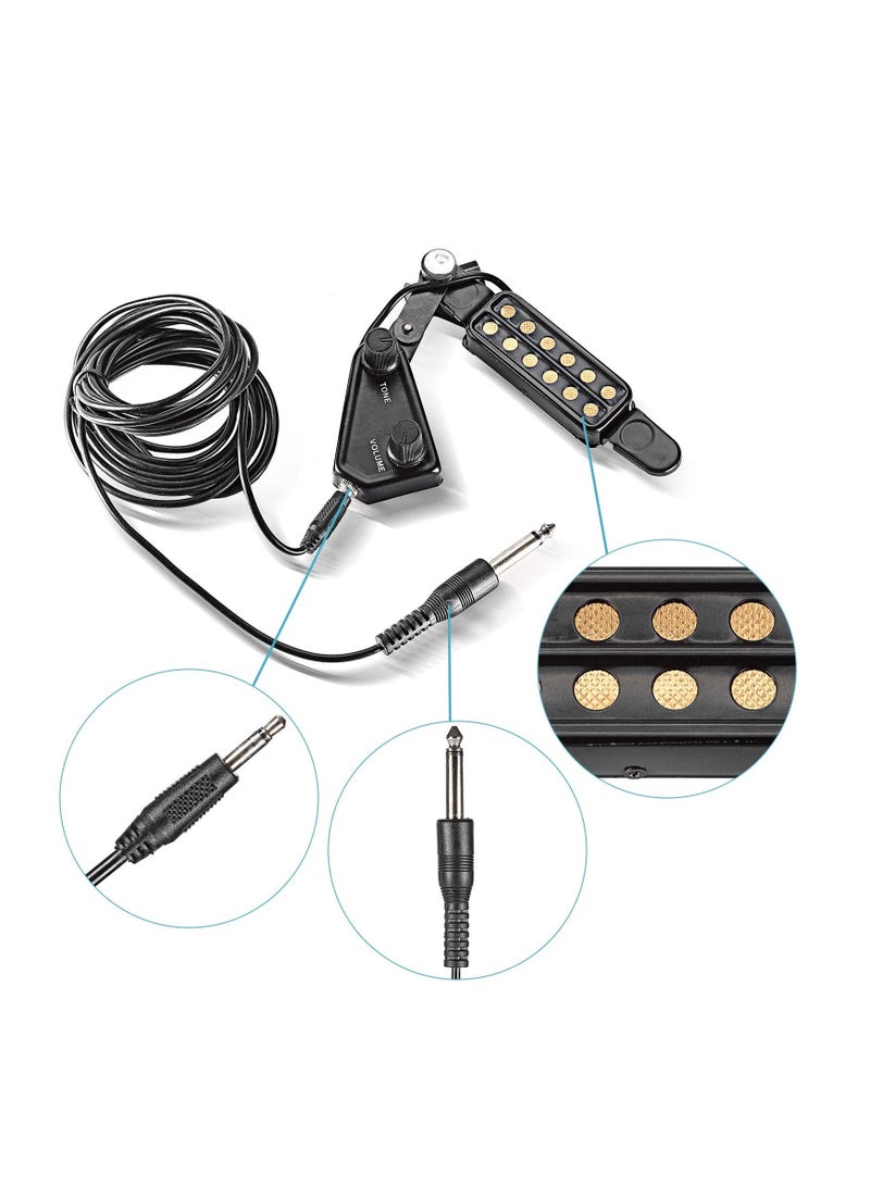 Generic 12 SoundHole Guitar Pickup Acoustic Electric Transducer for Acoustic Guitar Magnetic Preamp  - Image 2
