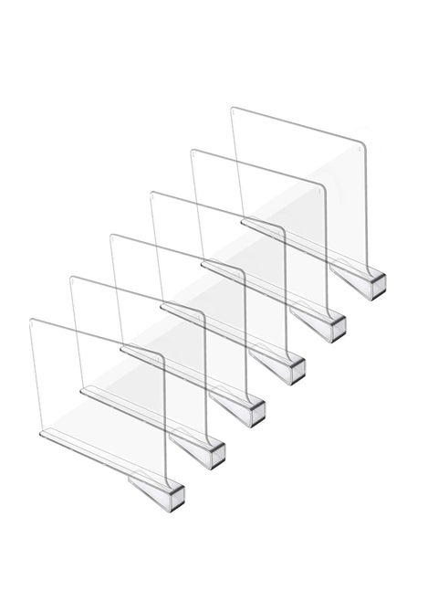 Clear Acrylic Shelf Dividers,Closets Shelf and Closet Separator for for Organization in Bedroom,Kitchen and Office Shelves