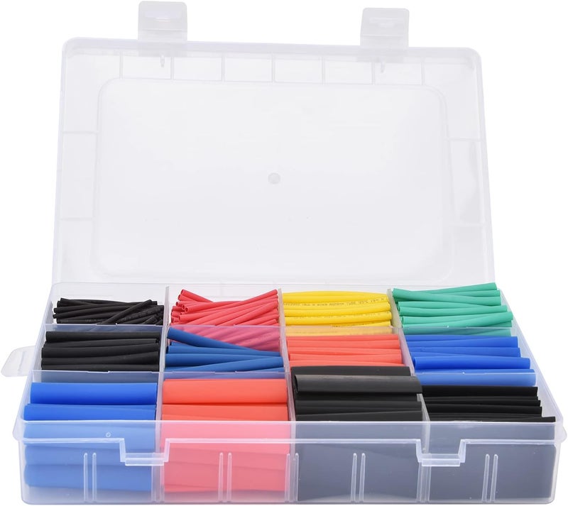Heat Shrink Tubing Kit | 2:1 Shrink Ratio, 10.4Mpa Tensile Strength | PE Material for Wire Insulation/Cable Protection/Color Coding | 45mm Length, 84℃ Activation (750pcs box) - Image 1