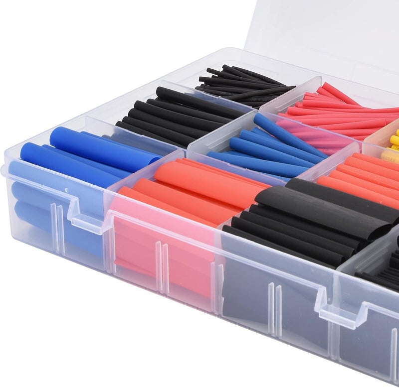 Heat Shrink Tubing Kit | 2:1 Shrink Ratio, 10.4Mpa Tensile Strength | PE Material for Wire Insulation/Cable Protection/Color Coding | 45mm Length, 84℃ Activation (750pcs box) - Image 3