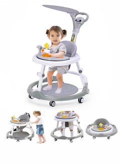 XiuWoo Foldable Multi-Function Baby Walker Baby Walker for Boys and Girls, 3 in 1 Toddler Walker Learning-Seated or Walk-Behind with Adjustable Speed Rear Wheels Safety Bumper and Detachable Seat Cover  - Image 1