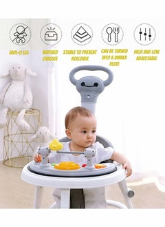 XiuWoo Foldable Multi-Function Baby Walker Baby Walker for Boys and Girls, 3 in 1 Toddler Walker Learning-Seated or Walk-Behind with Adjustable Speed Rear Wheels Safety Bumper and Detachable Seat Cover  - Image 2