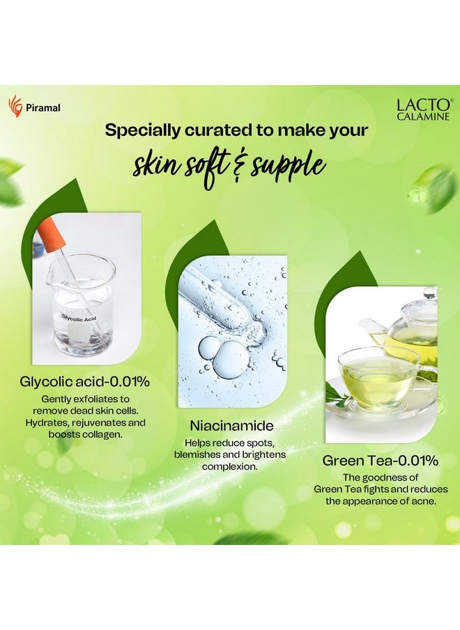 Lacto Calamine Green Tea Night Gel Moisturizer For Women | 50G | Night Cream For Oily Skin With Niacinamide & Glycolic Acid | Lightens Skin Tone & Overnight Hydration | Anti Aging | Sulphate & Paraben Free  - Image 4