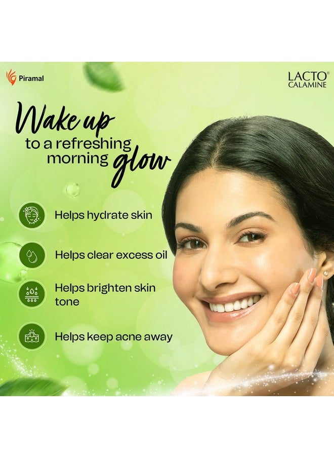 Lacto Calamine Green Tea Night Gel Moisturizer For Women | 50G | Night Cream For Oily Skin With Niacinamide & Glycolic Acid | Lightens Skin Tone & Overnight Hydration | Anti Aging | Sulphate & Paraben Free  - Image 3