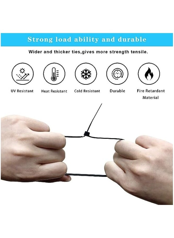 MIRFA Cable Ties 100mm, 100 Pieces Pack Self-Locking Heavy Duty Nylon Plastic Zip Ties Wraps For Home, Office and Outdoor  - Image 2