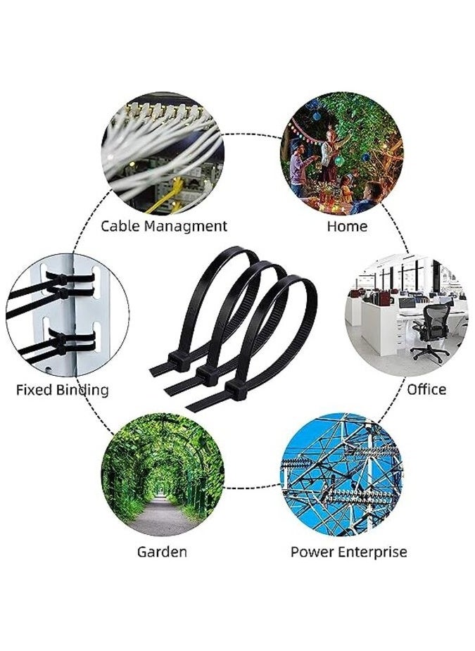 MIRFA Cable Ties 100mm, 100 Pieces Pack Self-Locking Heavy Duty Nylon Plastic Zip Ties Wraps For Home, Office and Outdoor  - Image 3