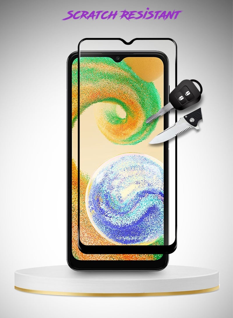 دبليو تيك واقي شاشة من الزجاج المقوى 5D Full Glue لهاتف Samsung Galaxy A04s / A04 / A04e شفاف / أسود - Image 3