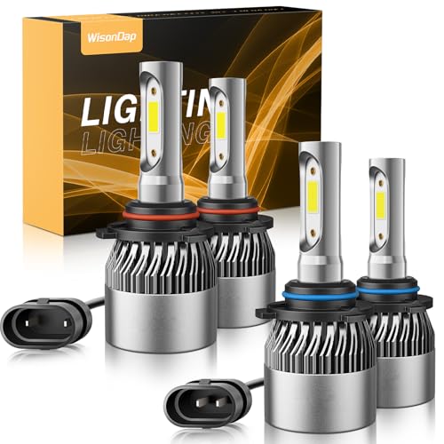 WISONDAP 𝟫𝟢𝟢𝟧 𝟫𝟢𝟢𝟨 Bulbs Combo 6500K Cool White 60000LM 900% Brighter, 𝖧𝖡𝟥 𝖧𝖡𝟦 1:1 Beam Plug and Play IP68 Waterproof Off-Road Lights, Pack of 4 - Image 1