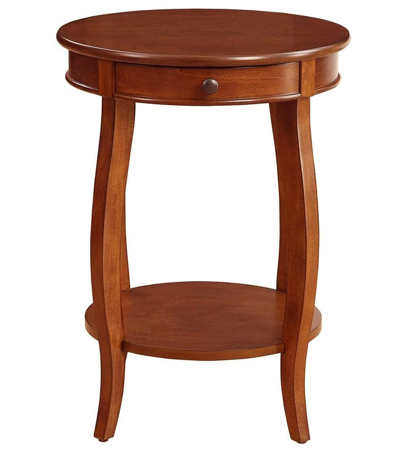 DDS Dream Decor Shoppee Wooden Console Table Corner Side Table Side Stool with Drawer Chest of Drawers Bedside Table Retro Bedside Table Coffee Table and Storage Table Space Seving (Walnut) - Image 2
