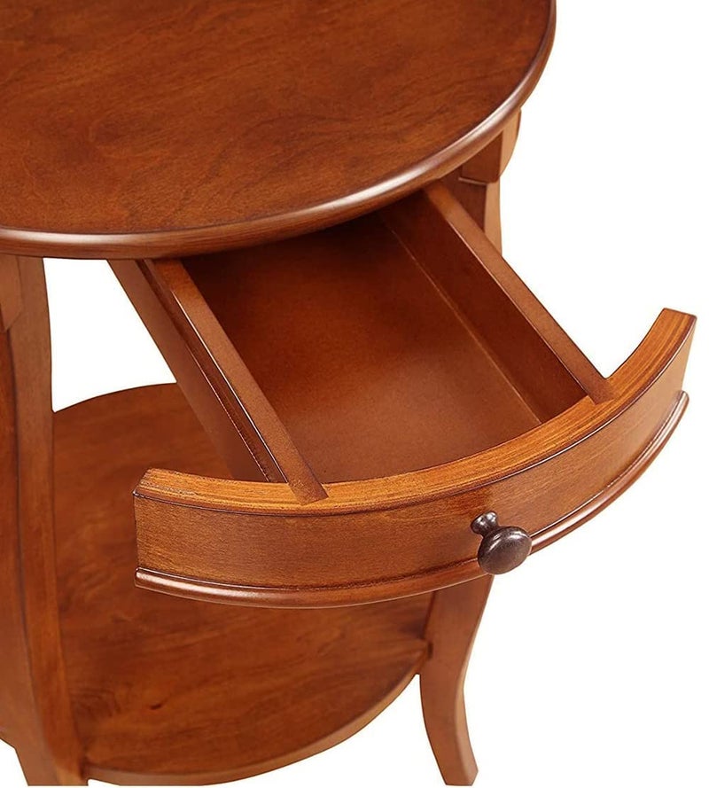 DDS Dream Decor Shoppee Wooden Console Table Corner Side Table Side Stool with Drawer Chest of Drawers Bedside Table Retro Bedside Table Coffee Table and Storage Table Space Seving (Walnut) - Image 4