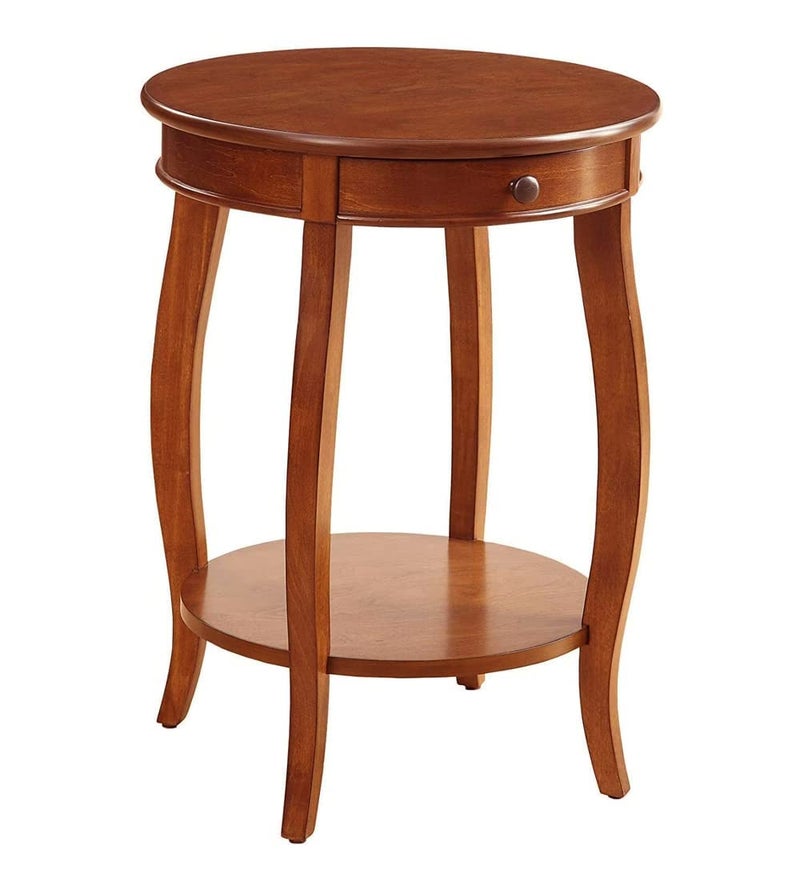 DDS Dream Decor Shoppee Wooden Console Table Corner Side Table Side Stool with Drawer Chest of Drawers Bedside Table Retro Bedside Table Coffee Table and Storage Table Space Seving (Walnut) - Image 3