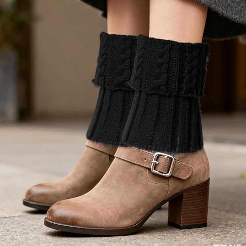 زوجان من الجوارب الطويلة الشتوية من واي واي موبت، جوارب قصيرة للنساء من الكروشيه لتدفئة الساق، هدايا علوية - Image 5