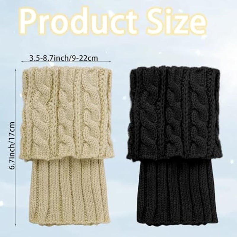 زوجان من الجوارب الطويلة الشتوية من واي واي موبت، جوارب قصيرة للنساء من الكروشيه لتدفئة الساق، هدايا علوية - Image 3