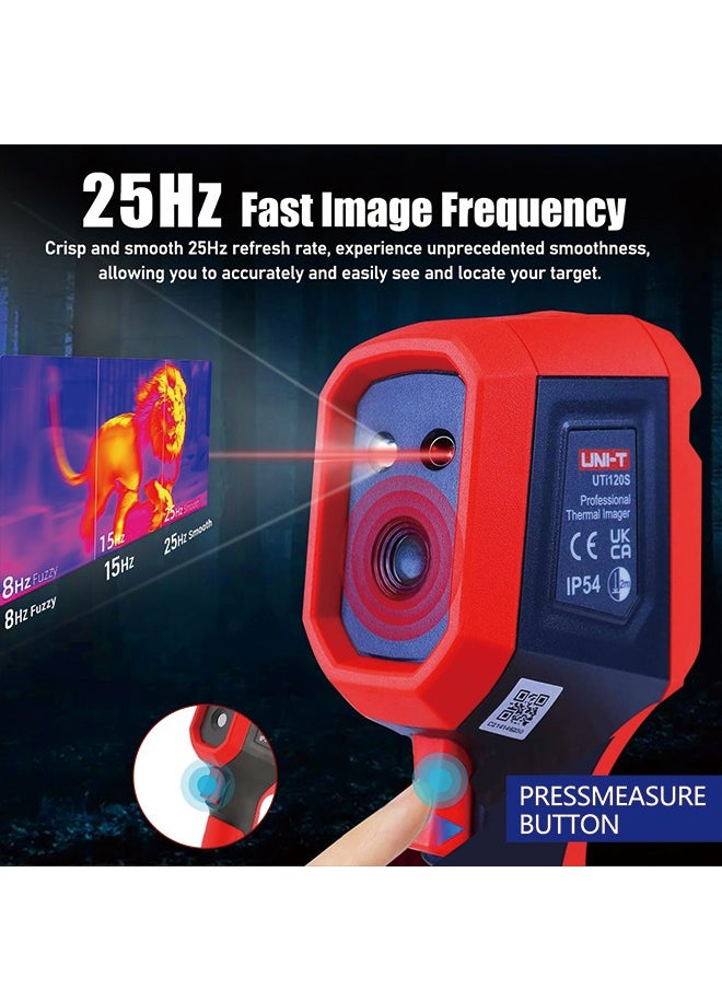 UNI-T - UNI-T UTi120S Thermal Imaging Camera 120x90 IR Resolution Handheld Thermal Imaging Camera 10800 Pixels,-4°F~850°F Handheld Infrared Camera with PC Analysis and Video Recording Supported,Micro SD Card - Image 1