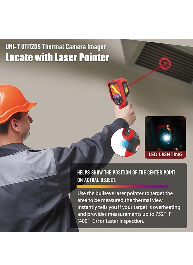 UNI-T - UNI-T UTi120S Thermal Imaging Camera 120x90 IR Resolution Handheld Thermal Imaging Camera 10800 Pixels,-4°F~850°F Handheld Infrared Camera with PC Analysis and Video Recording Supported,Micro SD Card - Image 1