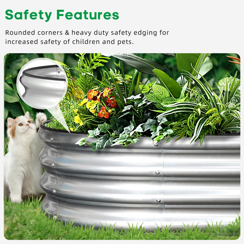 JERIA 8Ã—4Ã—1ft Oval Raised Garden Bed,Galvanized Raised Garden Bed Kit Outdoor Metal Gardening Planter Box for Vegetable, Fruits, Flowerï¼ŒHerbs - Image 5