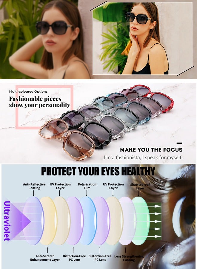 AZorb Sunglasses Women Butterfly Artistic Frame Diamond Decoration Sun Glasses for Women UV400 Protection Polarized Ladies Fashion Sunglass High Quality Women's Sunglasses Black - Image 2