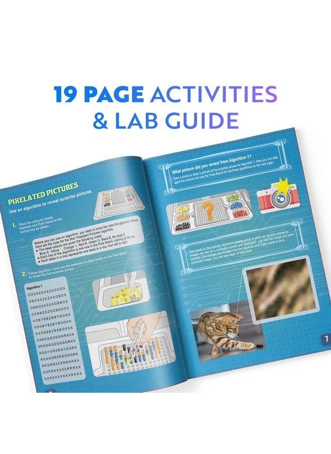 Playz Playz My First Coding & Computer Science Kit - Learn About Binary Codes, Encryption, Algorithms & Pixelation Through Fun Puzzling Activities Without Using a Computer for Boys, Girls, Teenagers, Kids  - Image 4