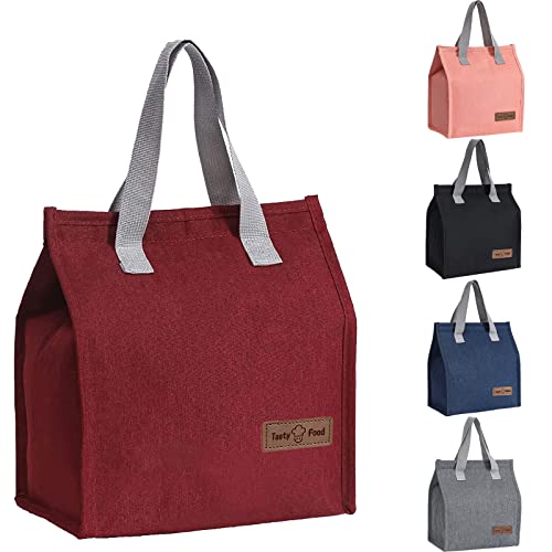 Yikki Lunch Bags for Women Men Reusable Insulated Leakproof Lunch Box Tote Cool Bag for Kids Adults Thermal Cooler Bag for Work School Picnic Travel Red