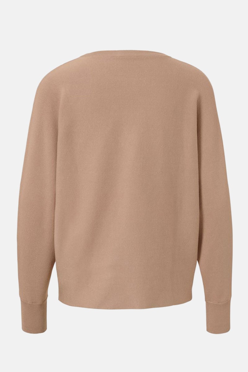 Tchibo سويت شيرت محبوك بياقة دائرية للنساء، تان - Image 3