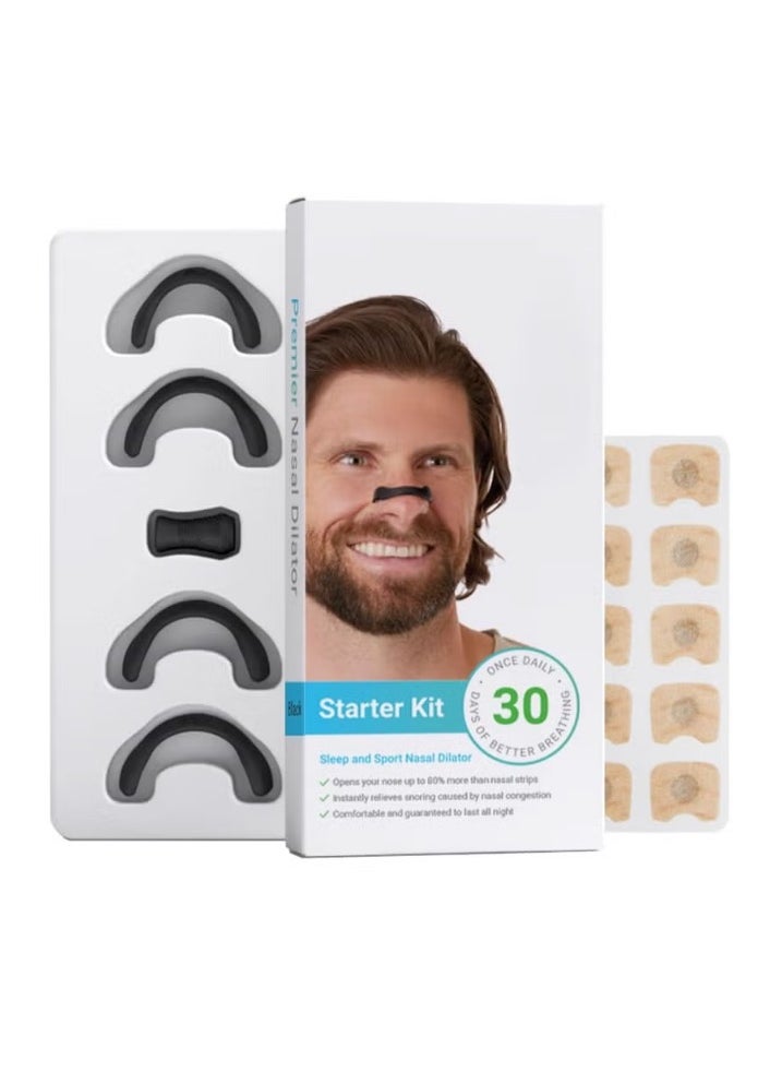 NOOM Anti-snoring nose patch Comfortable anti-snoring device (30 Count, Black) - Boost Oxygen Intake, Reduce Snoring, Improve Sleep Quality - Sweat Resistant, Skin Safe Nasal Strips - Extra Strength Snoring Solution  - Image 1