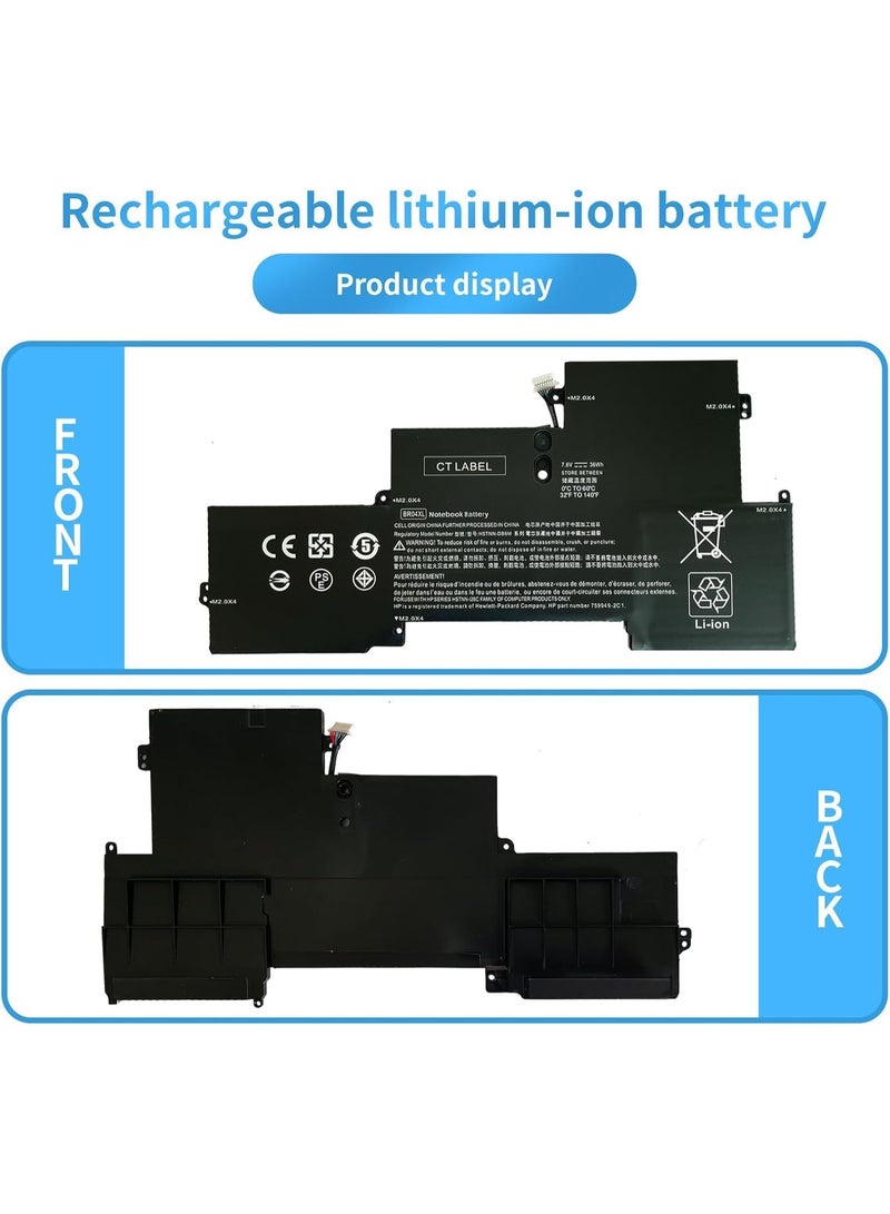 Terabyte BR04XL Laptop Battery Replacement for EliteBook Folio 1020 1030 G1 CTO M0D62PA M4Z18PA G9P64AV L7Z19PA M5U02PA Series 760505-005 765605-005 HSTNN-DB6M HSTNN-I26C 3 Cell Laptop Battery - Image 5