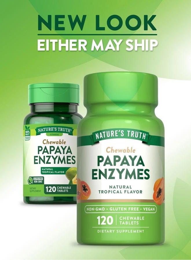 Nature's Truth Papaya Enzyme Chewable Tablets | 120 Count | Vegan, Non-GMO & Gluten Free Supplement for Digestion | Natural Tropical Flavor - Image 3