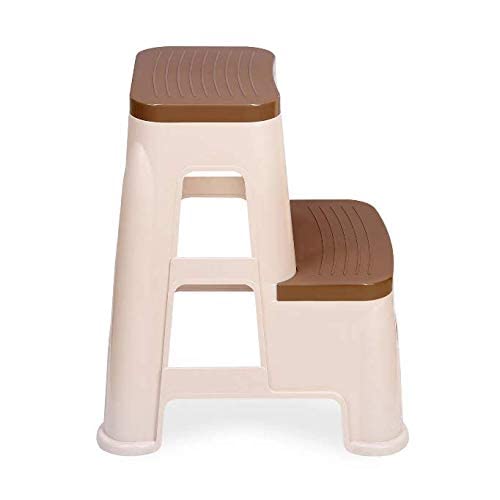 STYLESEAT Strong and Durable Plastic Step Stool for Home, Bedroom, Bathroom, Kitchen, Living Room Office Adult Kids Children's and Garden Stool with high Load Capacity (Brown) - Image 3