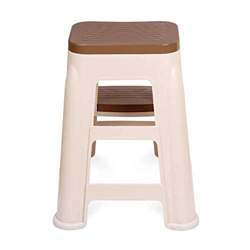 STYLESEAT Strong and Durable Plastic Step Stool for Home, Bedroom, Bathroom, Kitchen, Living Room Office Adult Kids Children's and Garden Stool with high Load Capacity (Brown) - Image 4