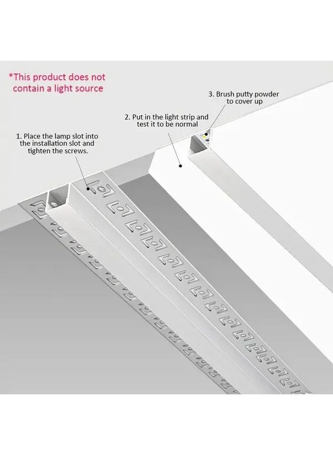 Silvery Aluminum LED Light Strip Diffuser Channel With White Cover 1m 6pcs - Image 5