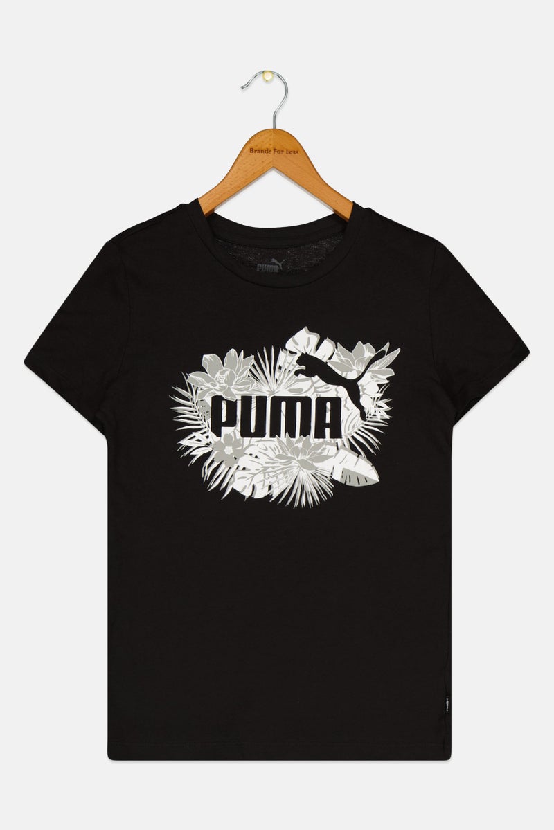 PUMA Kids Girl Sportswear Fit Short Sleeves Outdoor Top, Black  - Image 1