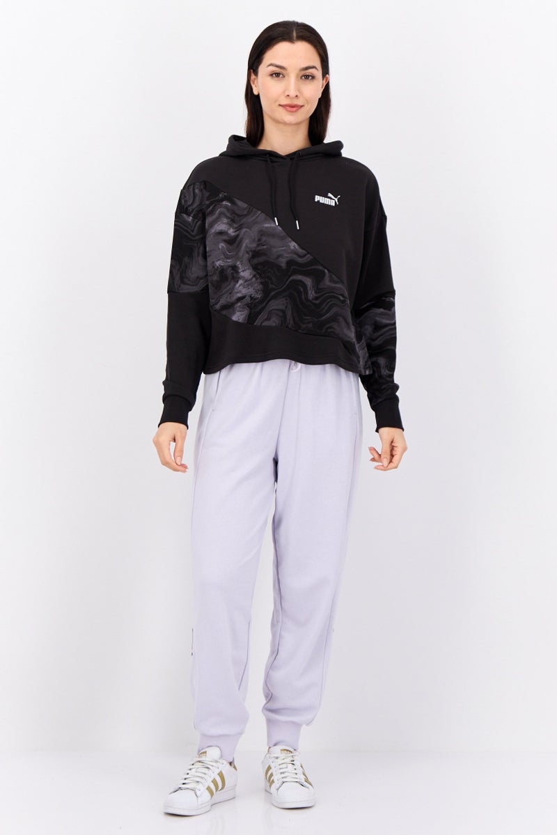 PUMA Women Relaxed Fit Long Sleeve Outdoor Hoodies, Black/Grey - Image 4