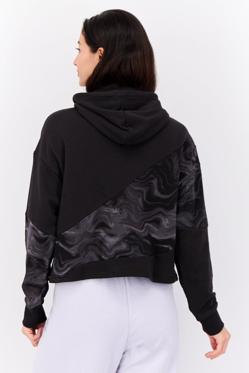 PUMA Women Relaxed Fit Long Sleeve Outdoor Hoodies, Black/Grey - Image 3