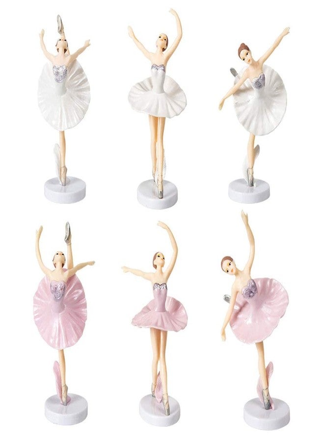 HYSTYLE 6 Pcs Dancing Ballerina Girl Figurine Cake Topper Decoration, Ballerina Girl Plant Pot Craft Dollhouse Decoration - Image 1