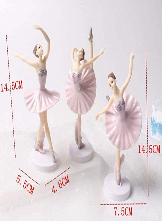 HYSTYLE 6 Pcs Dancing Ballerina Girl Figurine Cake Topper Decoration, Ballerina Girl Plant Pot Craft Dollhouse Decoration - Image 3
