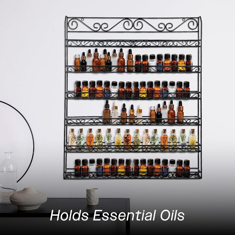 Pana Black 6 Tier Large Wall Mounted Metal Rack - Fit up to 100 Nail Polish Bottles - For Home Salon Business Spa etc. - Image 5