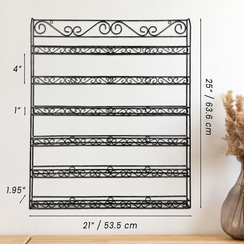 Pana Black 6 Tier Large Wall Mounted Metal Rack - Fit up to 100 Nail Polish Bottles - For Home Salon Business Spa etc. - Image 2