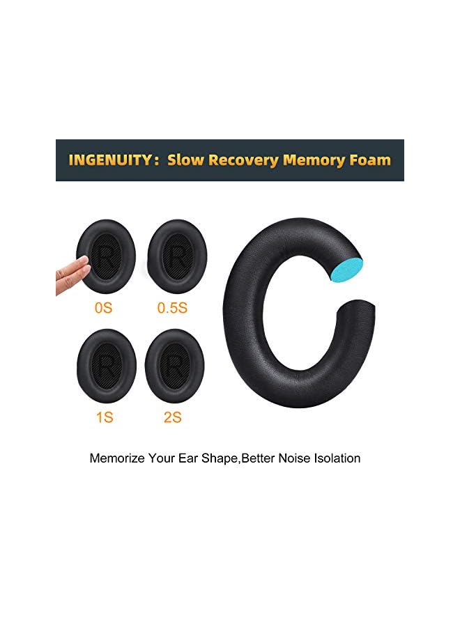 erorex Premium Replacement Ear Pads For Bose Qc35 And Qc35Ii Headphones Black - Image 4