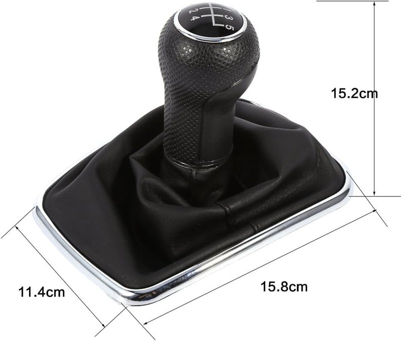 5-Speed Black Gear Shift Knob Gaitor Boot Anti Dust Cover for Auto Shift, Durable Material Fitment for Enthusiasts - Image 3