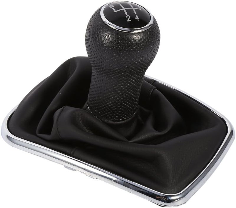 5-Speed Black Gear Shift Knob Gaitor Boot Anti Dust Cover for Auto Shift, Durable Material Fitment for Enthusiasts - Image 1