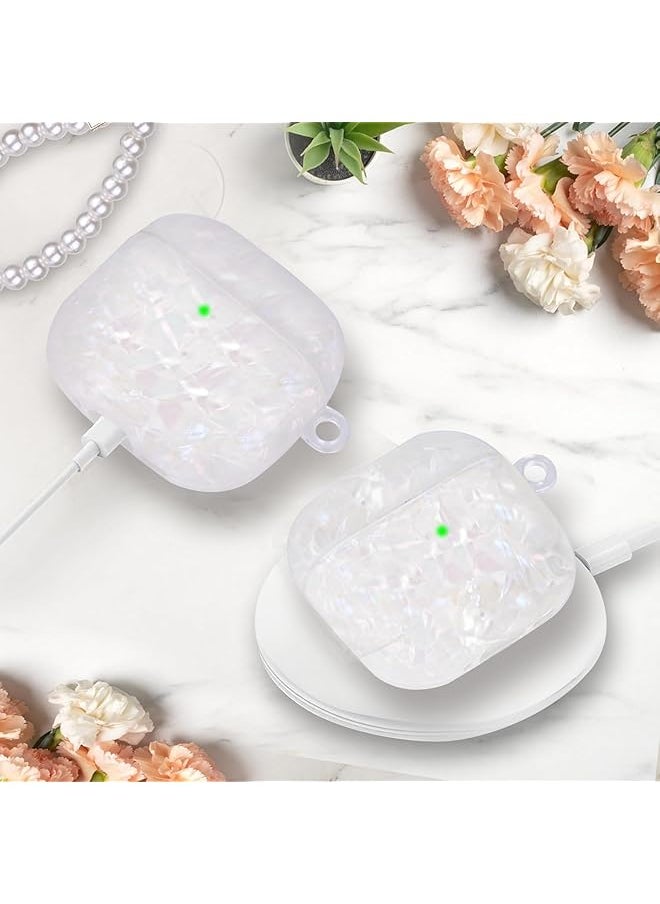 erorex - Cute Case For Airpod 4 With Pearl Wrist Chain Bling Marble Design Hard Tpu Cover Active Noise Cancellation For Airpods 4Th Generation 2024 Released - Image 1