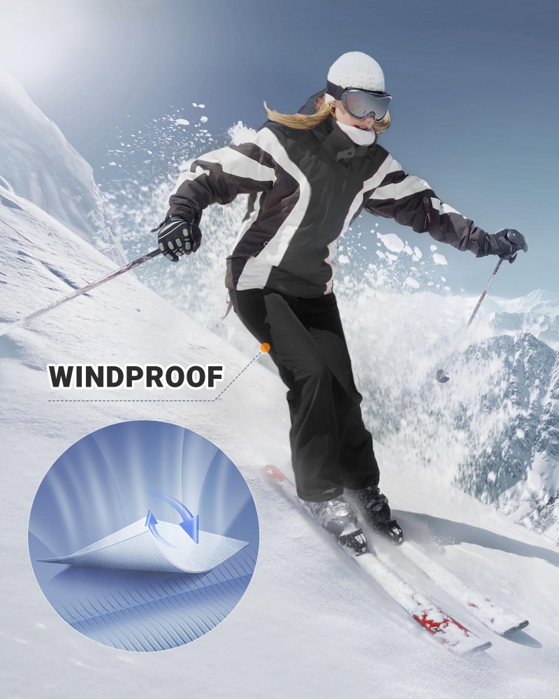 Outdoor Ventures Fleece Lined Waterproof Pants Women Ski Snow Insulated Softshell Snowboard Hiking with Boot Cut - Image 5