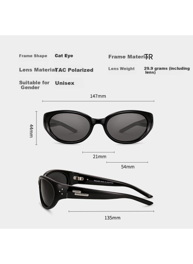 Pulais Cat Eye Sungl For Men And Women, Polarized Curved Frame To Make Face Look Smaller, Uv Protection Modern Sungl 24039 - Image 5