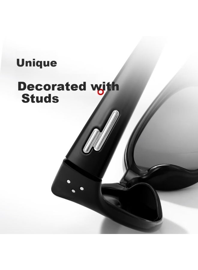 Pulais Cat Eye Sungl For Men And Women, Polarized Curved Frame To Make Face Look Smaller, Uv Protection Modern Sungl 24039 - Image 3