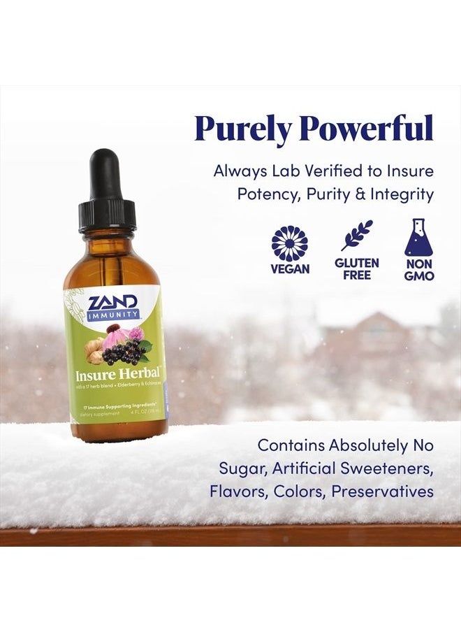 ZAND - Insure Immune Support, Herbal Liquid Echinacea Supplement, Features Goldenseal, Chamomile, Ginger & Valerian 4 oz (4 Ounce (Pack of 1)) - Image 1